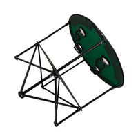 Table de camping ronde pliable de style farmhouse pour l'extérieur avec tissu Oxford détachable et structure en acier au carbone