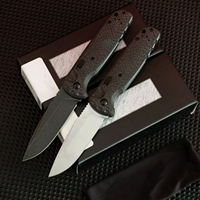 Couteau pliant de poche en fibre de carbone intégrale de la série haut de gamme CNC BM 4300BK-02, couteau pliant de survie durable et portable, cadeaux EDC
