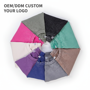 T-shirt vierge pour homme en coton épais, style grunge délavé, coupe oversize, imprimable, pour streetwear de marque, vente en gros - Product Image 6