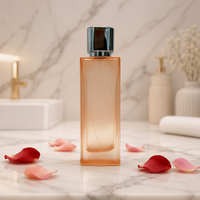 Flacon de parfum de luxe en verre transparent, vide et rechargeable, avec pulvérisateur à brume fine, contenant carré pour parfum