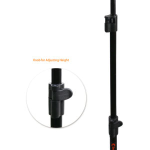 Atril de música plegable ajustable negro con soporte estable de goma y metal de 75-153cm de altura - Product Image 4