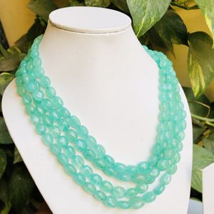 Cuentas de forma de Mani ovaladas de Esmeralda rusa Natural de alta calidad, collar de boda de Esmeralda verde, cuentas de piedras preciosas, Stock limitado - Product Image 1