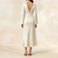 Robe longue de soirée élégante en soie 30 Momme pour femme, col drapé, dos nu, en satin, fabricant de vêtements sur mesure