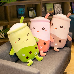 Juguetes de Peluche Kawaii en Forma de Taza de Té con Leche Boba, Peluches de Burbujas Rellenos de Algodón PP, Muñeca de Peluche, Regalo de Cumpleaños o Días Festivos para Niños - Product Image 1