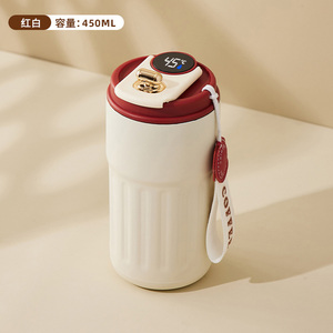 Tasse à café intelligente en acier inoxydable 316 avec affichage de la température, double paroi sous vide, portable pour l'extérieur avec cordelette - Product Image 4