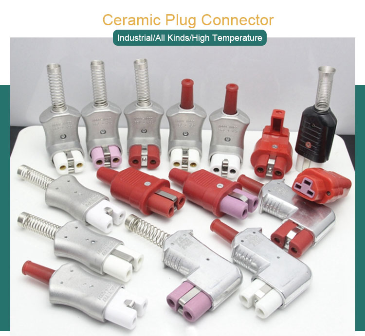 Ceramic plug high current plug connector plug