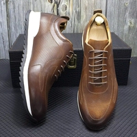 Chaussures de bureau en cuir véritable pour hommes, confortables, respirantes, à lacets, style décontracté, pour la marche