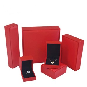 Wholesale Custom logo Pu Leather Cheap Jewelry Box Ring <b>Earring</b> Pendant Necklace Chain Stock Available Packaging <b>Boxes</b> - Product Image 5