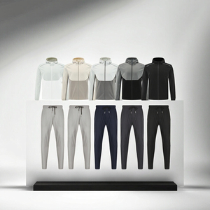 Conjunto Deportivo de Dos Piezas para Hombre, con Capucha, Estampado, Impermeable, de Secado Rápido, para Gimnasio, Correr, Chaqueta y Pantalones - Product Image 3
