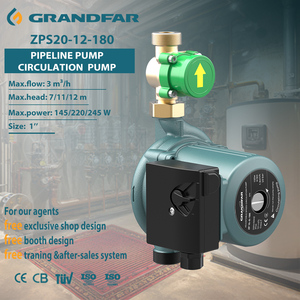 Pompe à eau de circulation intelligente GRANDFAR 220V 3m³/h avec câblage en cuivre, pour eau chaude, à rotor humide, surpresseur ZPS20-12-180 245W - Product Image 1