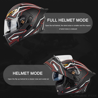 Casque de moto pour hommes approuvé par le DOT Casque de moto à double lentille Casque vintage rétro intégral Casque modulaire à double lentille