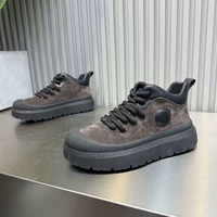 Chaussures décontractées montantes pour hommes, nouvelle collection automne 2025, en PU, bout rond, fermeture à lacets, semelle épaisse, style bottines