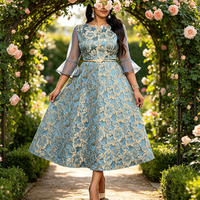 Robe longue décontractée pour femme, nouvelle collection, imprimée, col rond, manches évasées, élégante et noble, idéale pour les soirées.