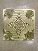 Panneaux de plafond en PVC 3D embossés Art Déco, or et argent, carrés stéréo, imperméables, pour la rénovation et la décoration des plafonds de cafés, bars et magasins