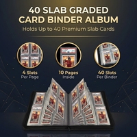Classeur à 4 pochettes personnalisable avec logo pour cartes gradées PSA BGS, album de rangement en cuir PU à 40 emplacements pour cartes à collectionner, vente en gros