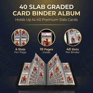 Classeur à 4 pochettes personnalisable avec logo pour cartes gradées PSA BGS, album de rangement en cuir PU à 40 emplacements pour cartes à collectionner, vente en gros - Product Image 3