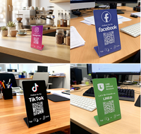 Support de table en PVC avec code QR dynamique NFC pour avis Google, équipé de puces Ntag213/215/216 pour booster le classement Instagram, Facebook et TikTok