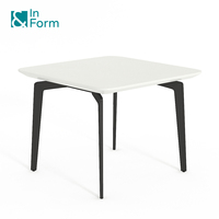 Carré Rectangle Grandes Jambes En Métal Contreplaqué Top Design Moderne En Bois Bureau Directeur Exécutif Salle Zone De Réception Café Table À Thé