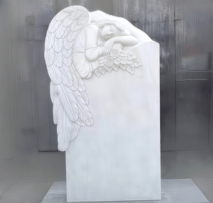 European Style Cemetery Memorial Outdoor Hand Carved Natural Marble Angel <strong>Statue</strong> Christ Tombstone Monument - Product Image 2