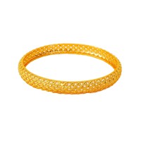 Bijoux pour Femme de Luxe Style Arabe du Moyen-Orient, Nouveauté Bracelets Joncs en Cuivre Plaqué Or 24K de Dubaï avec Gravure et Totem Floral Ajouré