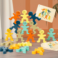 Jeu de construction de 18 pièces, jeu de construction Montessori en bois, jouet sensoriel pour enfant, tri et empilage