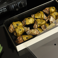 Boîte à gâteaux en bois biodégradable avec base en plastique et couvercle Boîte d'emballage de sushi au fromage jetable de qualité alimentaire