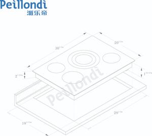 Control táctil deslizante de 30 pulgadas y 7200W ETL CETL FCC, 4 quemadores, vitrocerámica integrada, estufa eléctrica, estufa de cerámica - Product Image 3