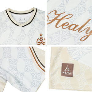 Classic Modern Retro Football Jersey White Beige Unisex Short Lightweight Street <b>Shirt</b> 100% <b>Polyester</b> Breathable Quick Dry OEM - Product Image 4