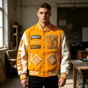 <strong>Mens</strong> Varsity <strong>Jacket</strong> American College Style Oversized Chenille <strong>Letter</strong> Multi Patch Embroidery Bomber <strong>Jacket</strong> for <strong>Men</strong> Casual Wear - Product Image 4