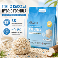 Litière pour chat en tofu et manioc écologique, agglomération rapide en 3 secondes, biodégradable, marque privée, emballage personnalisé, OEM