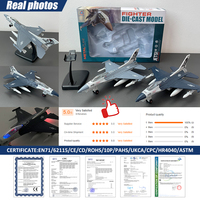 Modèle réduit de chasseur militaire F16 en alliage moulé sous pression, jouet d'avion à rétrofriction avec lumières et musique