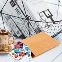 Pochette en papier Kraft pour friandises, sac plat pour confiseries, emballage de cookies, Popcorn et friandises, marron, emballage en papier Kraft