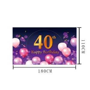 Impression personnalisée or joyeux 20e <span class=keywords><strong>anniversaire</strong></span> bannière signe décorations de fond pour femmes filles - Product Image 4