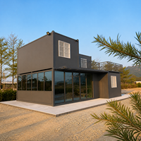 Villa conteneur extensible moderne et simple, grise, 20FT/40FT, préfabriquée, bureau, studio, cour, maisonnette, gîte