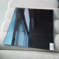 Miroir mural carré sans cadre, ultra fin, bord noir poli, pour salle de bain, salon, chambre à coucher, vente en gros