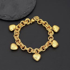 Bracelet Cœur Pêche Plaqué Or 24K Jxx – Prix de Gros – Bracelets Breloques Élégants pour Femmes avec Pierre Zircon – Matière Principale Laiton - Product Image 3