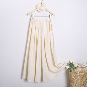 <span class=keywords><strong>Pantaloni</strong></span> Palazzo <span class=keywords><strong>in</strong></span> <span class=keywords><strong>Lino</strong></span> da Donna - Alla Moda, Minimalisti, Versatili, Comodi, Traspiranti con Drappeggio Fluido Simile a una Gonna - Product Image 5