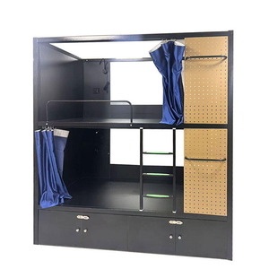 <span class=keywords><strong>2025</strong></span> mới hiện đại kim loại GỖ ĐÔI giường tầng treo rèm kích thước đầy đủ giường gác xép cho nhà ký túc xá ký túc xá - Product Image 2