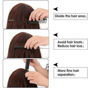 หวีจัดแต่งทรงผมโลโก้สั่งทำ หวีป้องกันไฟฟ้าสถิ<span class=keywords><strong>ต</strong></span> หวีร้อน หวีช่างตัดผม หวีคาร์บอน หวีโลหะ หวีจัดแต่งทรงผมแบบแม่นยำ หวีหางหนู - Product Image 4