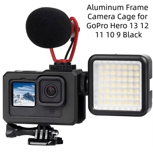 Adattatore Cold Shoe per Espansione Supporto Fotocamera Action, Gabbia in Alluminio per GoPro Hero 13 12 11 10 9 Black - Product Image 1