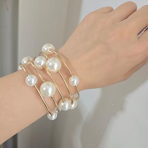 Женский многослойный браслет с имитацией жемчуга - Product Image 2