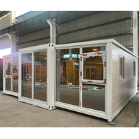 Villa préfabriquée mobile pliable et transportable, type conteneur extensible, avec terrasse, pour habitation, appartement, ou supermarché, à montage rapide