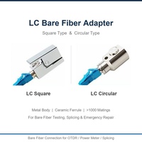 Adaptor Serat Optik LC Bare Fiber dengan Casing Kuningan Berlapis Nikel, Selubung Keramik Zirkonia, Adaptor Serat Optik Presisi 125um