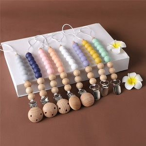 Attache-sucette en bois biologique, 1 pièce, de qualité alimentaire, en Silicone - Product Image 3