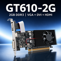 New Low Profile GT610 2GB DDR3 64-Bit Graphics Card for DVI VGA Fan Desktop GPU PCI Express
