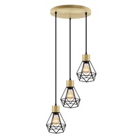 Lámpara Colgante de Madera y Hierro Estilo Industrial para Sala de Estar, Comedor o Restaurante