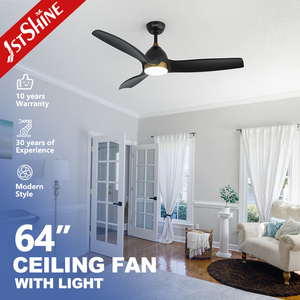 Ventilador de techo Led 1stshine, habitación grande 3, madera maciza, diseño dorado y negro, iluminación LED de 64 pulgadas, ventilador de techo grande - Product Image 2