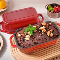 Set Loyang Roti Persegi Panjang Berlapis Email 2 Buah 9x5 Inci, Aman untuk Oven & Anti Lengket, Cuci Tangan Saja untuk Roti Sourdough Buatan Sendiri
