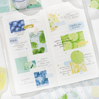 Ruban Washi Découpé Motif Fruits Frais d'Été Pêche Citron Vert Myrtille Citron Ruban Adhésif Décoratif Pastel Macaron pour Journal