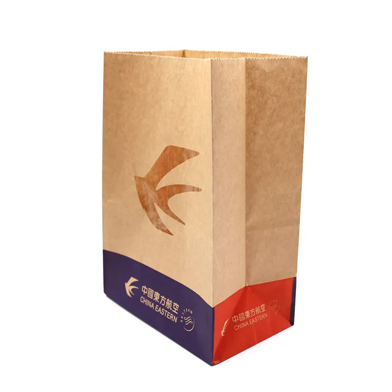 Bolsa de papel reciclable para uso en el hogar, envase de papel a prueba de grasa para uso en pan y hamburguesas